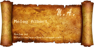 Meleg Albert névjegykártya